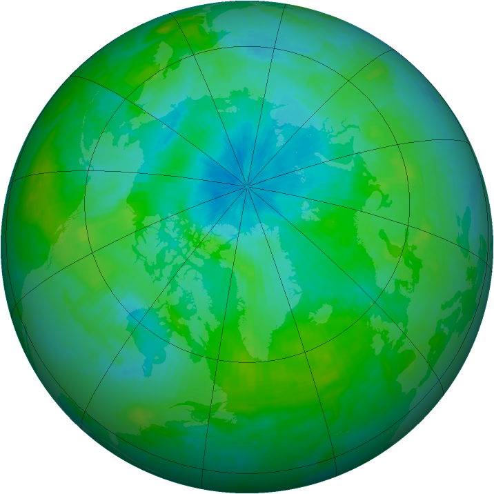 Arctic ozone map for 12 August 2000
